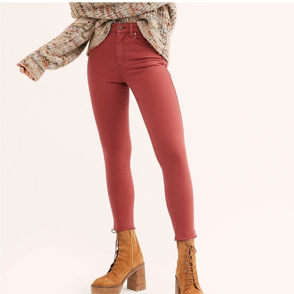 Free People Mocha Raw High Rise Jegging 26